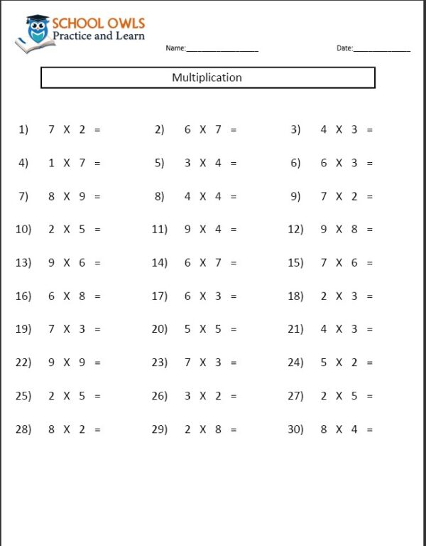 Multiplication - SchoolOwls